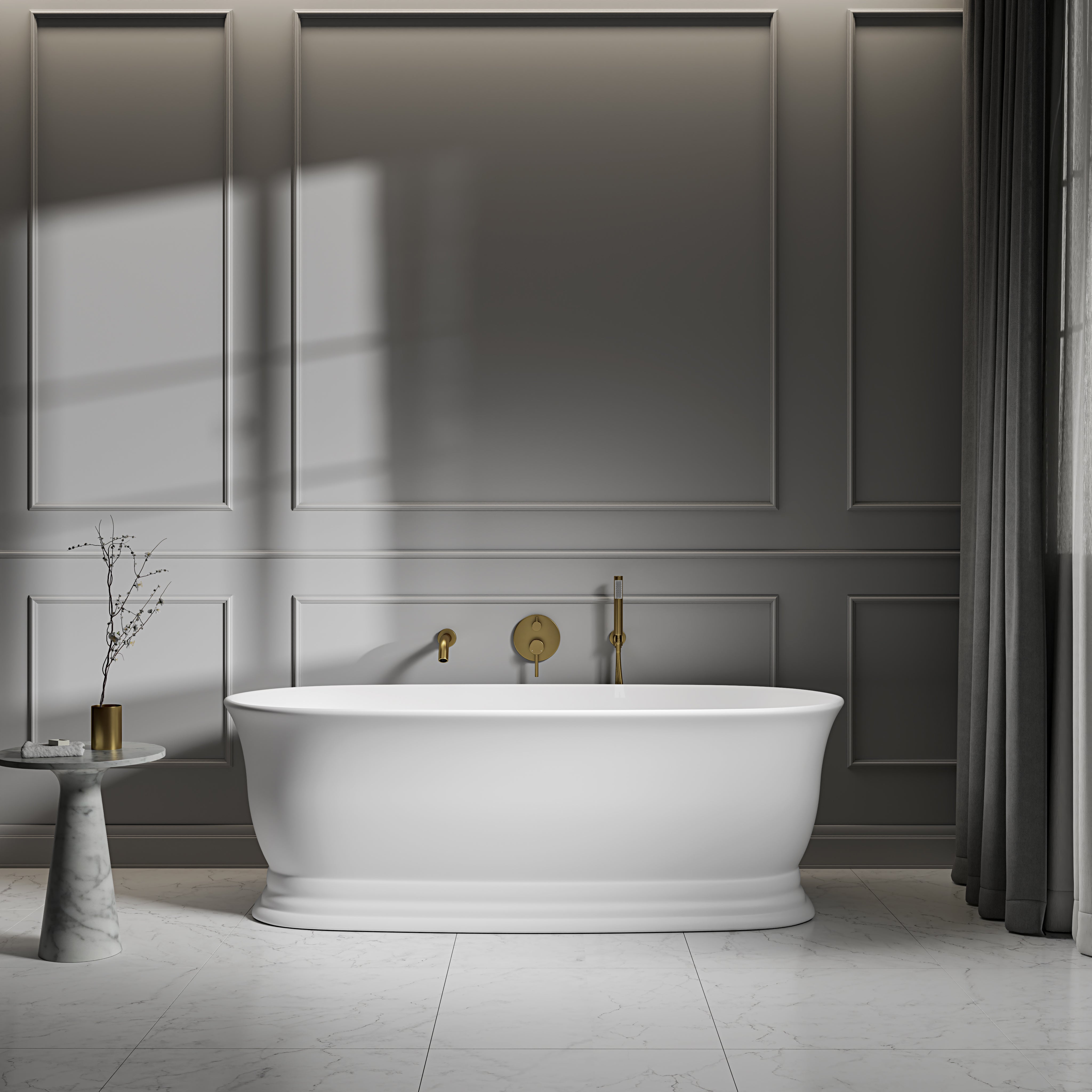 Carlton Freestanding White Stone Bath 1800mm