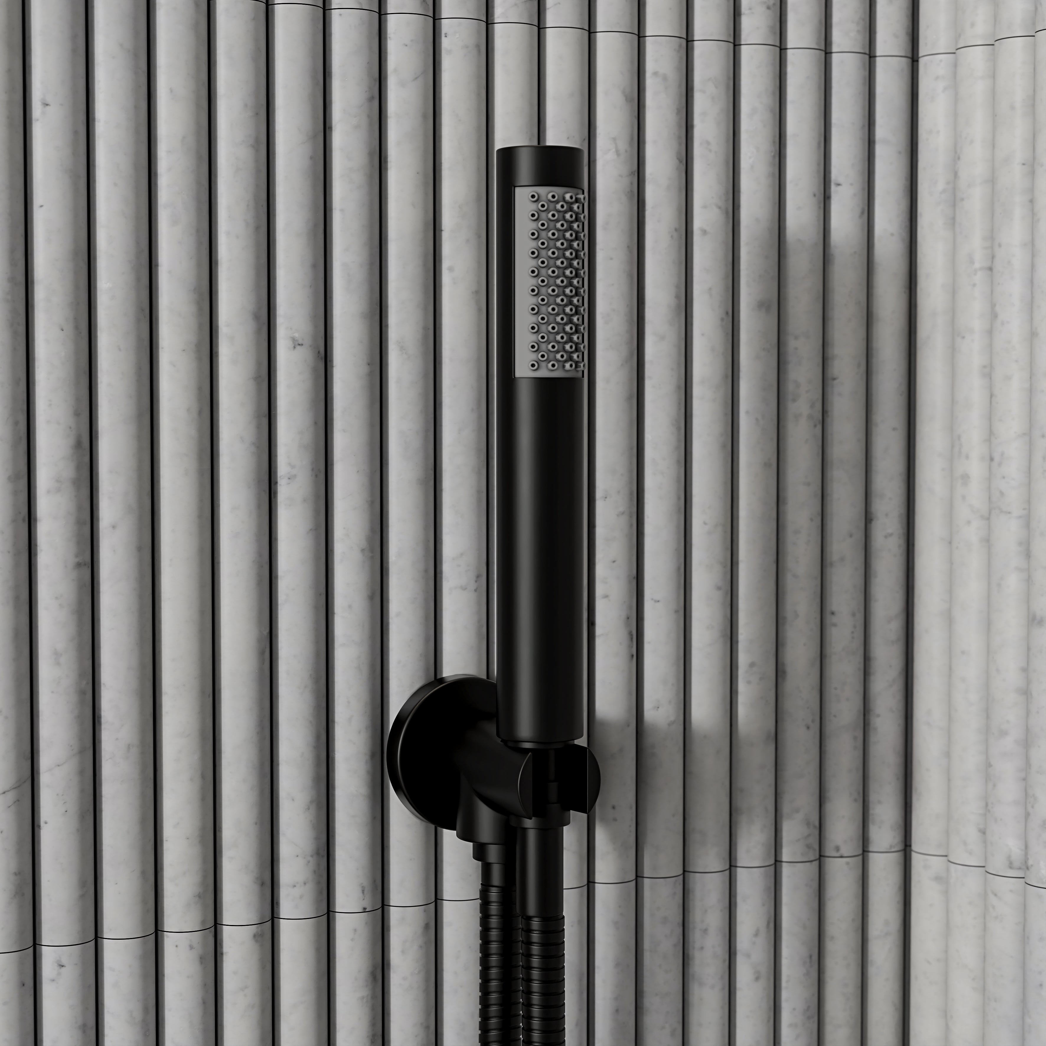 Nuvo Matte Black Thermostatic Shower With Handheld Shower