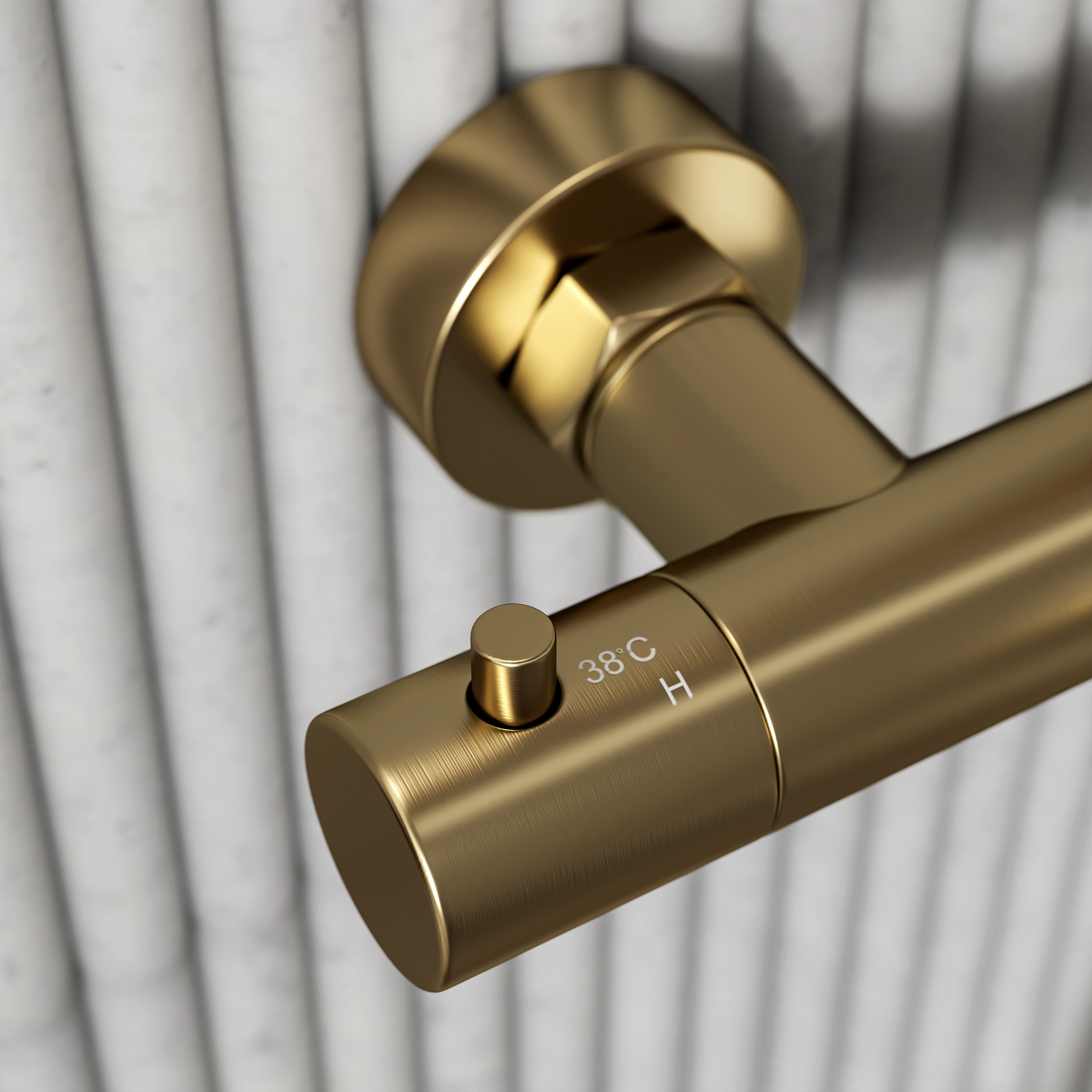 Moreno Brushed Gold Exposed Thermostatic 3-Way Shower