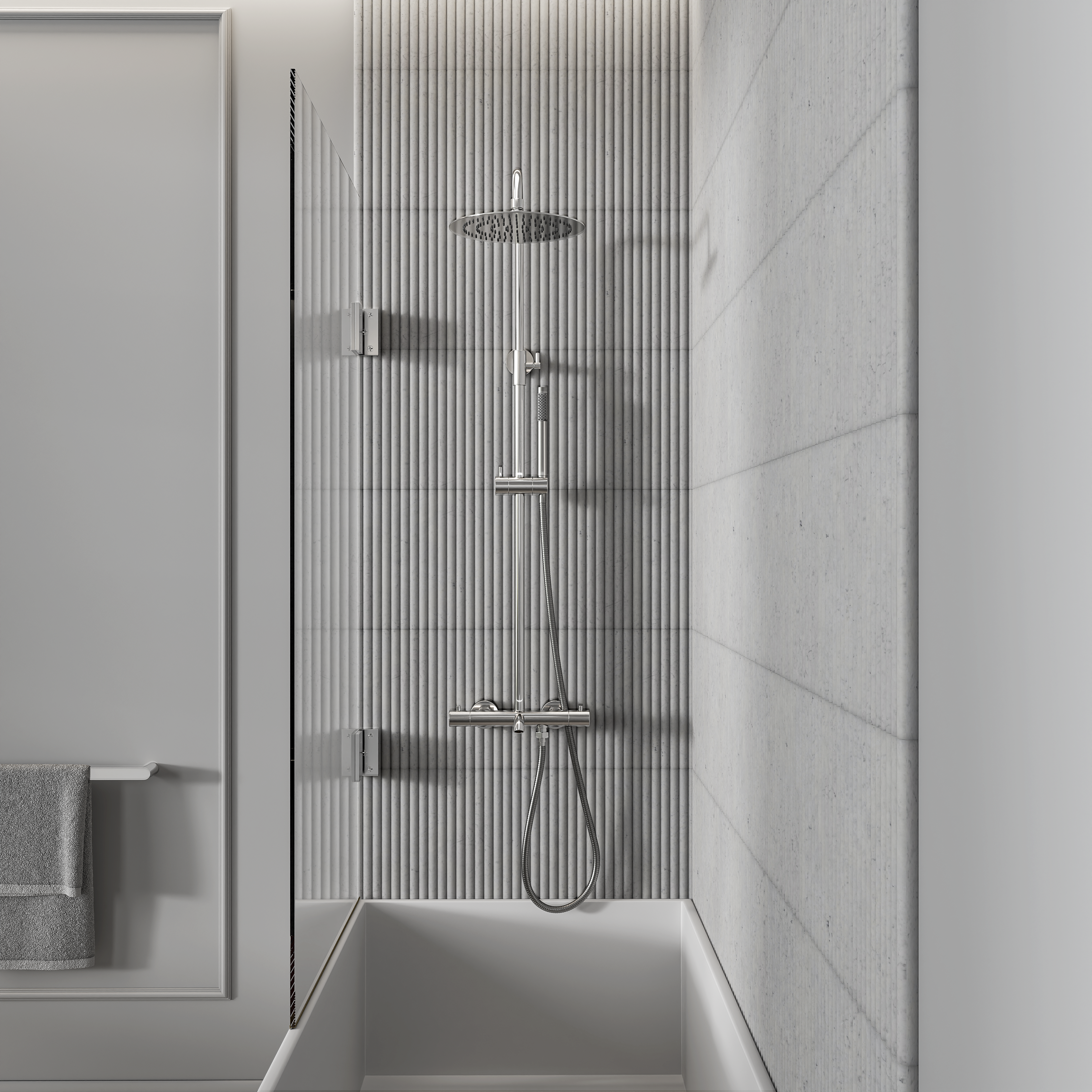 Moreno Chrome Exposed Thermostatic 3-Way Shower