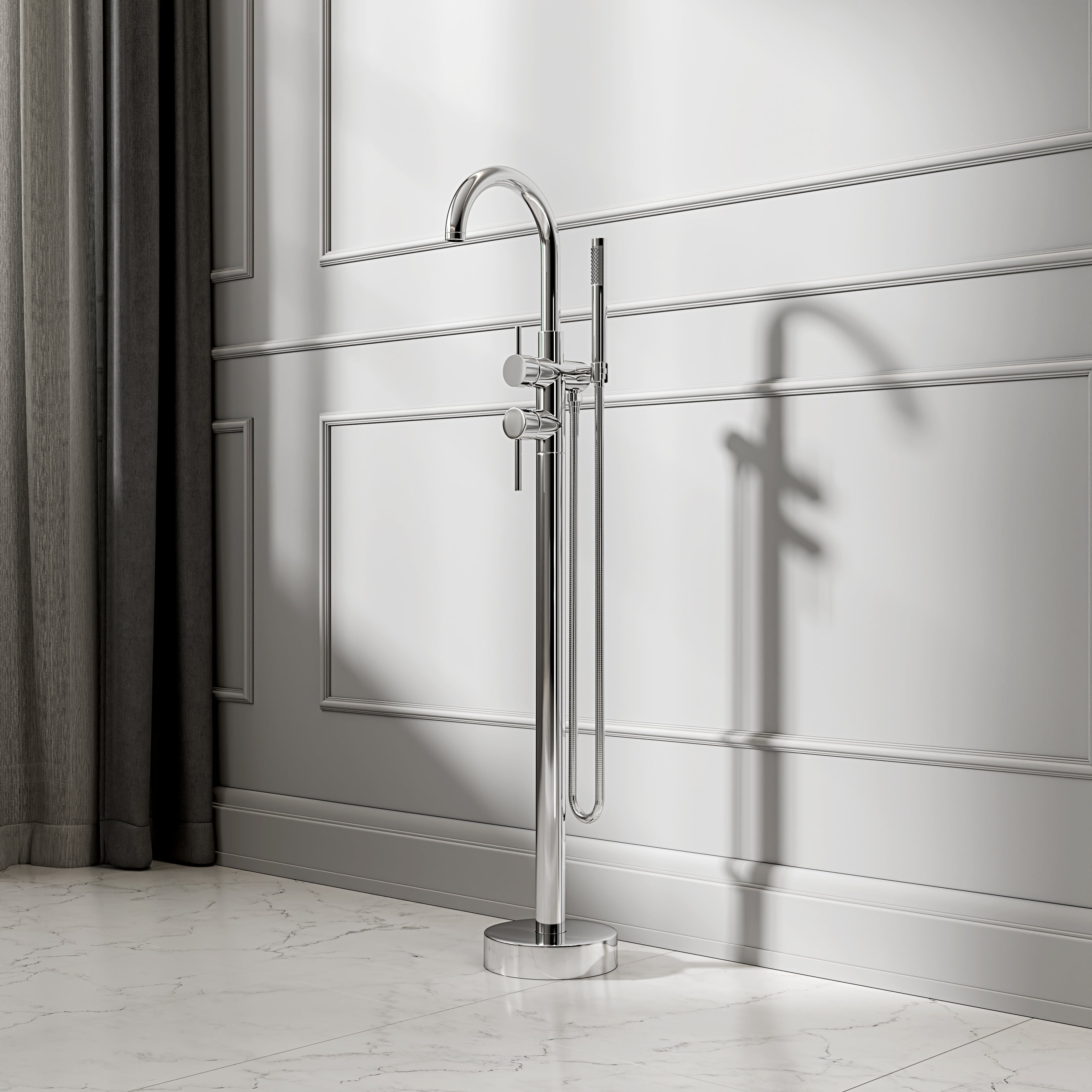 Nuvo Chrome Floorstanding Bath Shower Mixer Tap