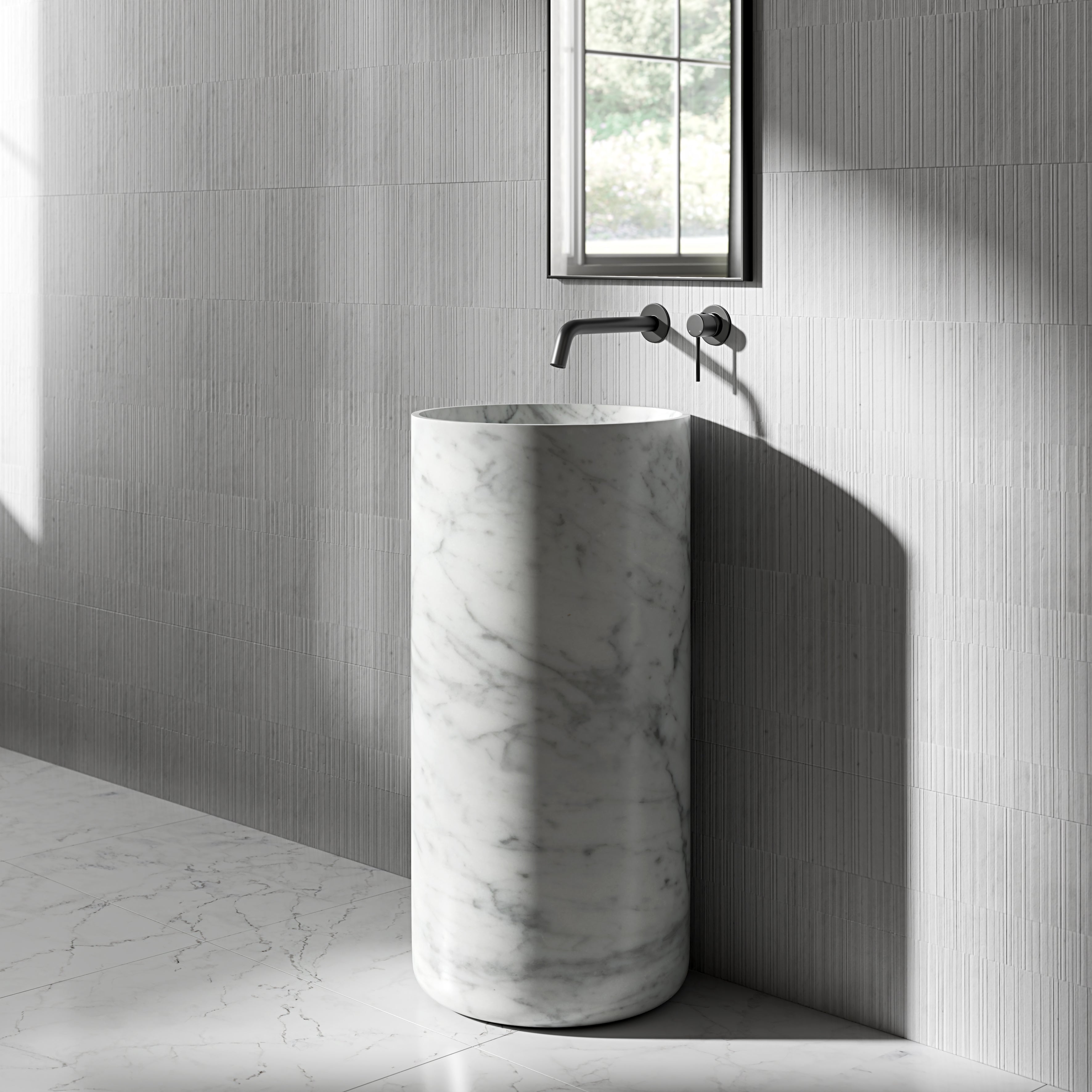 Adria Carrara Marble Freestanding Basin 400mm