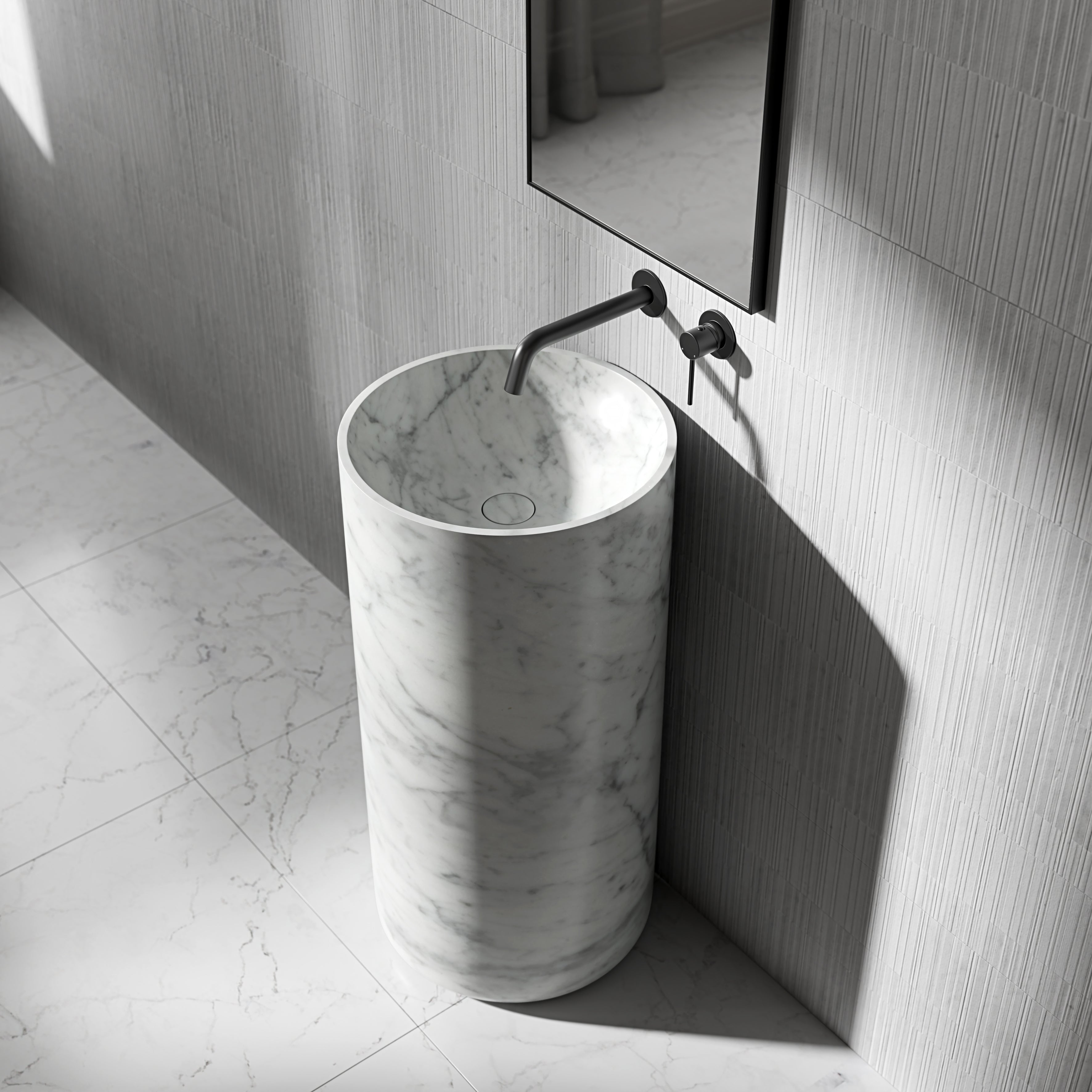 Adria Carrara Marble Freestanding Basin 400mm