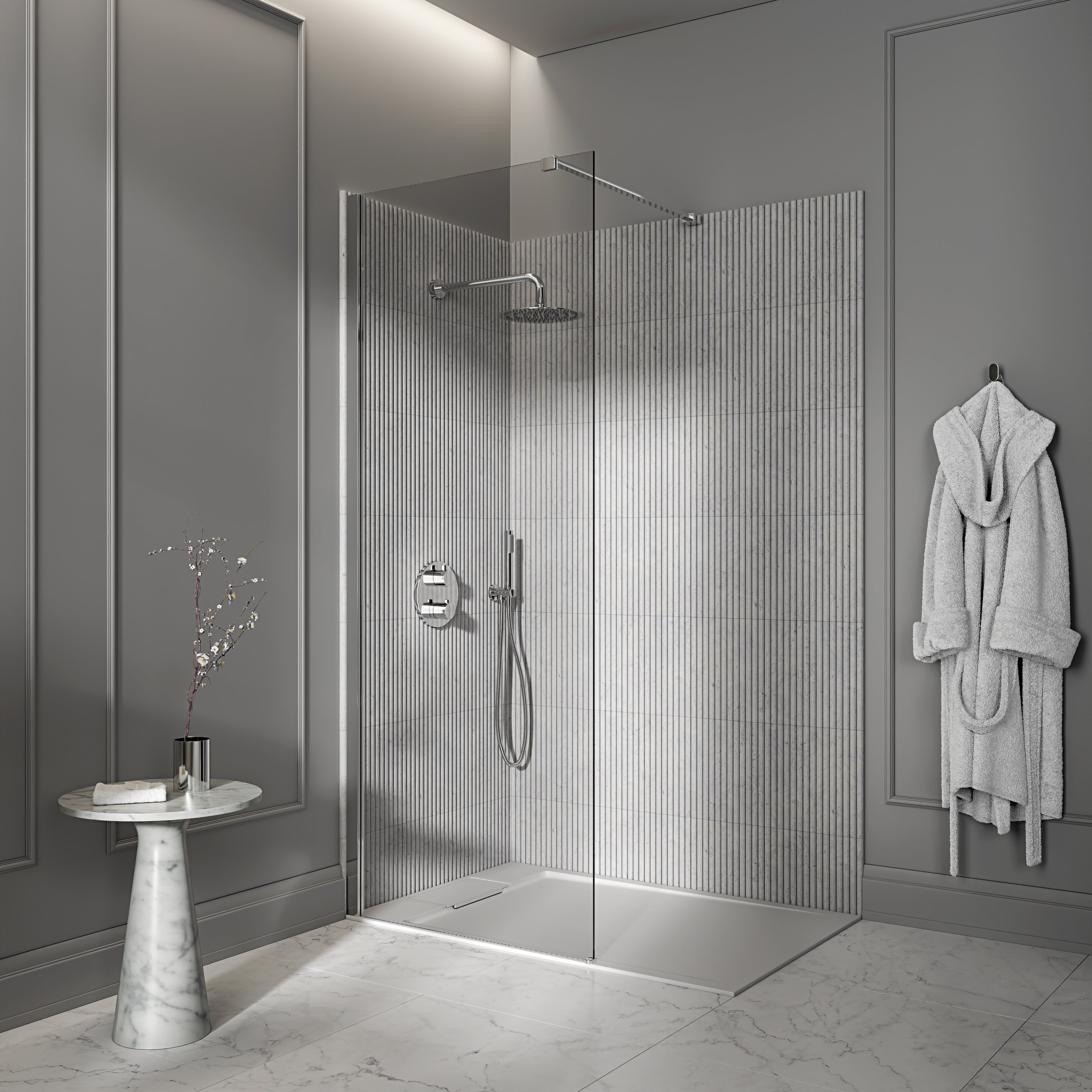 Avant Complete Walk in Shower Enclosure Chrome - Kit A