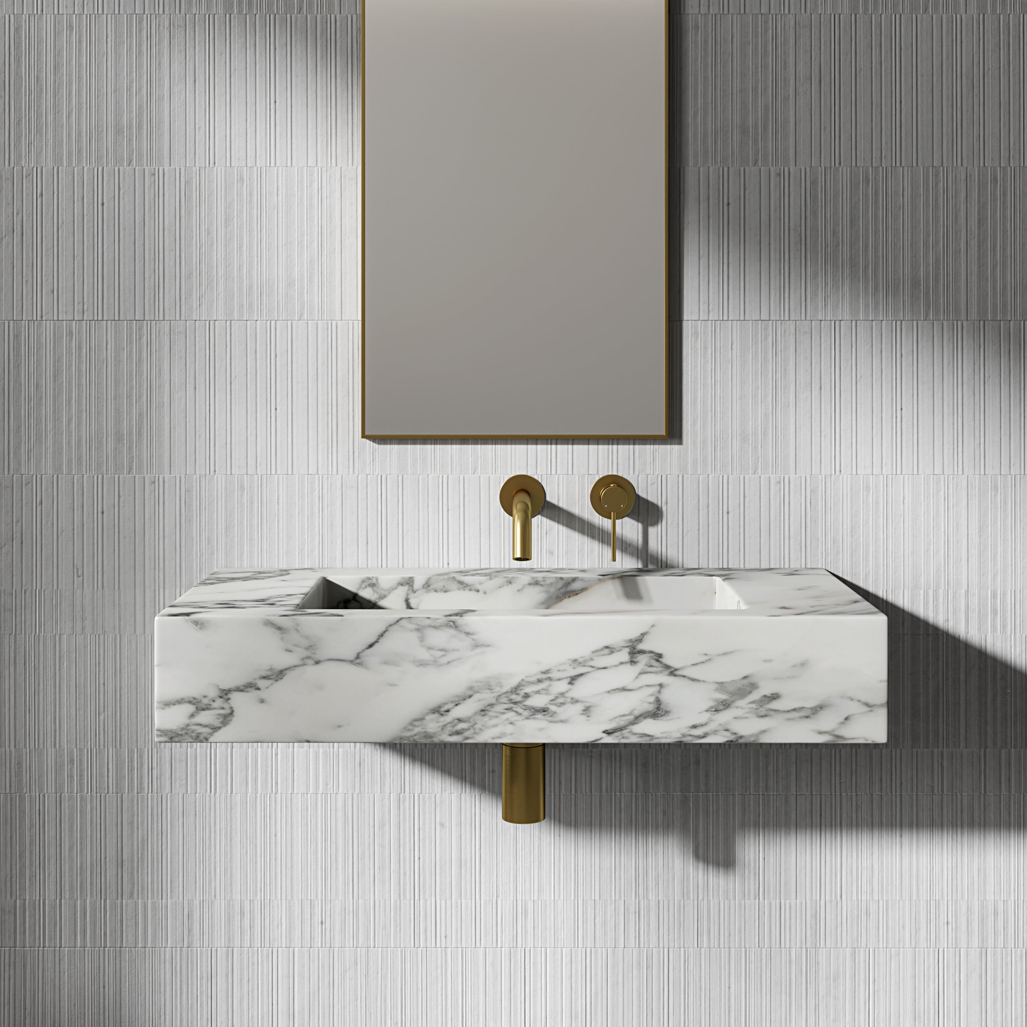 Tulsan Arabescato Marble Wall Hung Basin 800mm