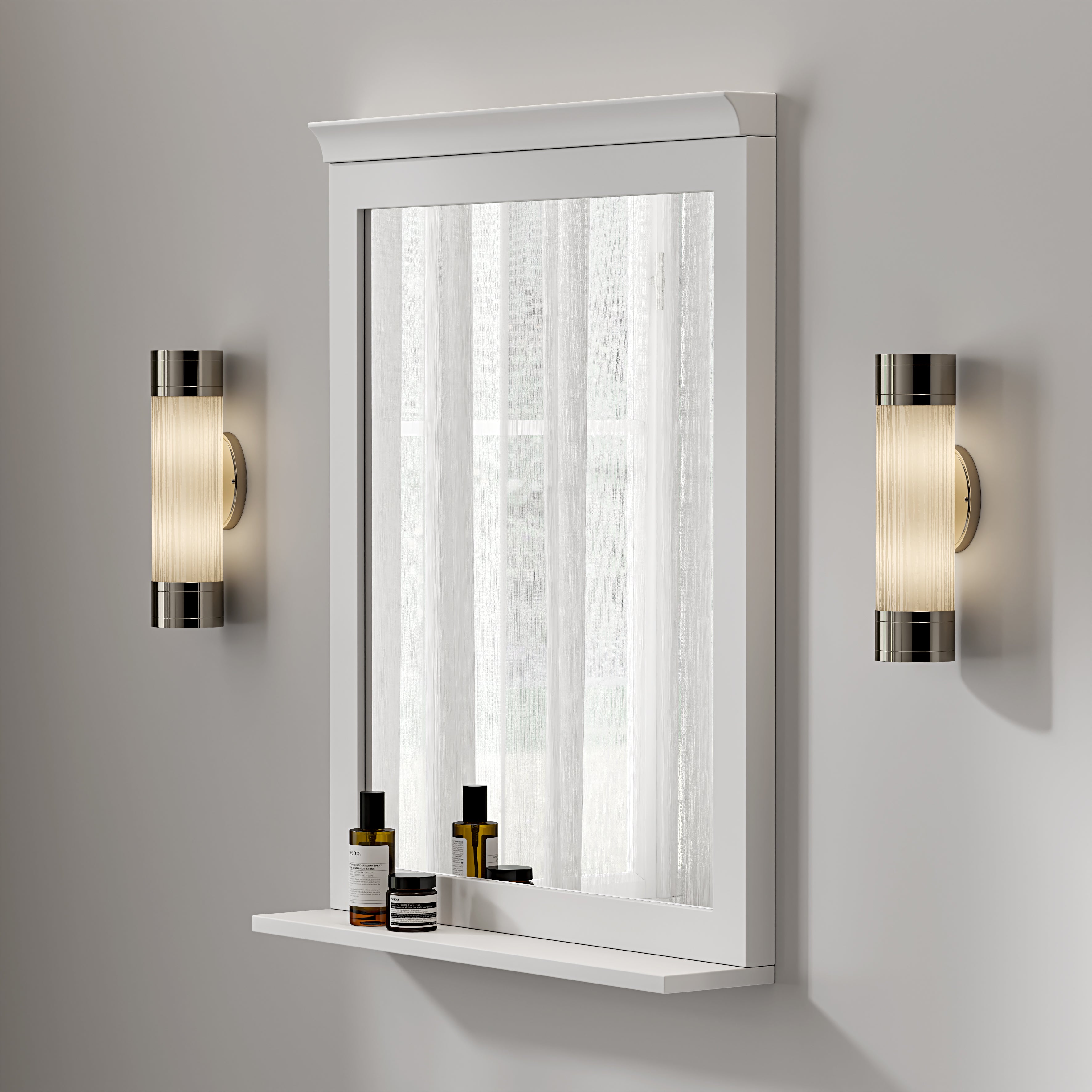 Belgravia Matte White Mirror 600mm