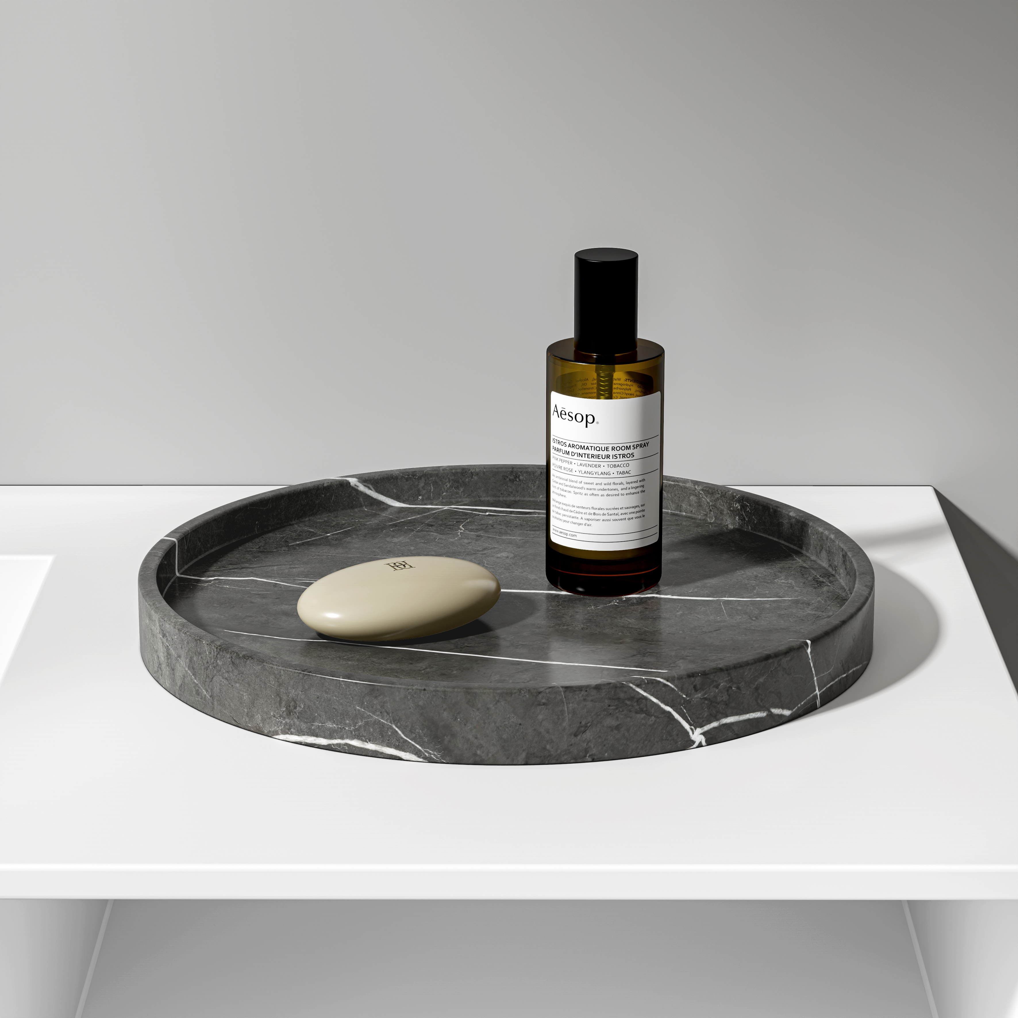 Aurelia Pietra Grey Marble Round Tray