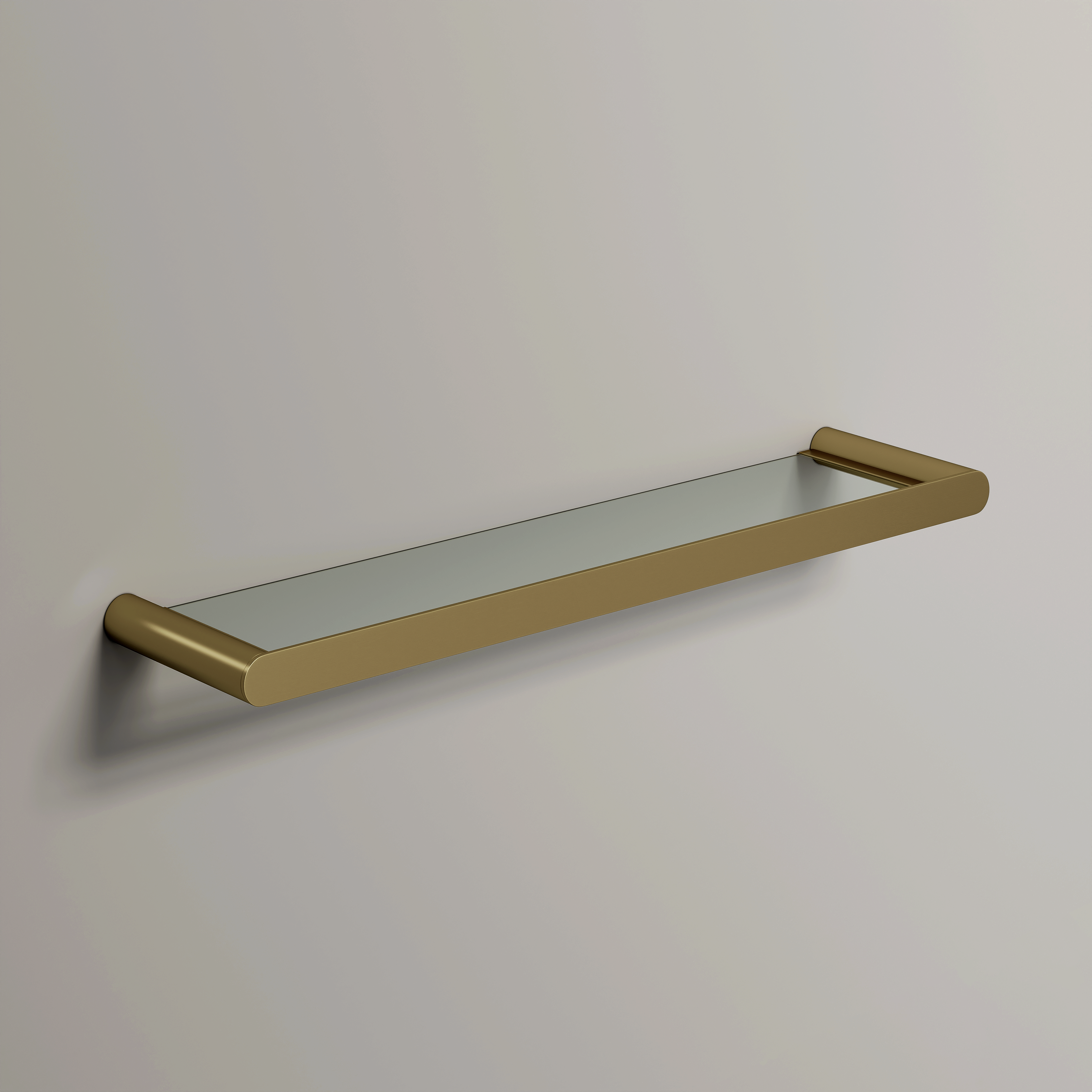 Nuvo Brushed Gold Glass Storage Shelf