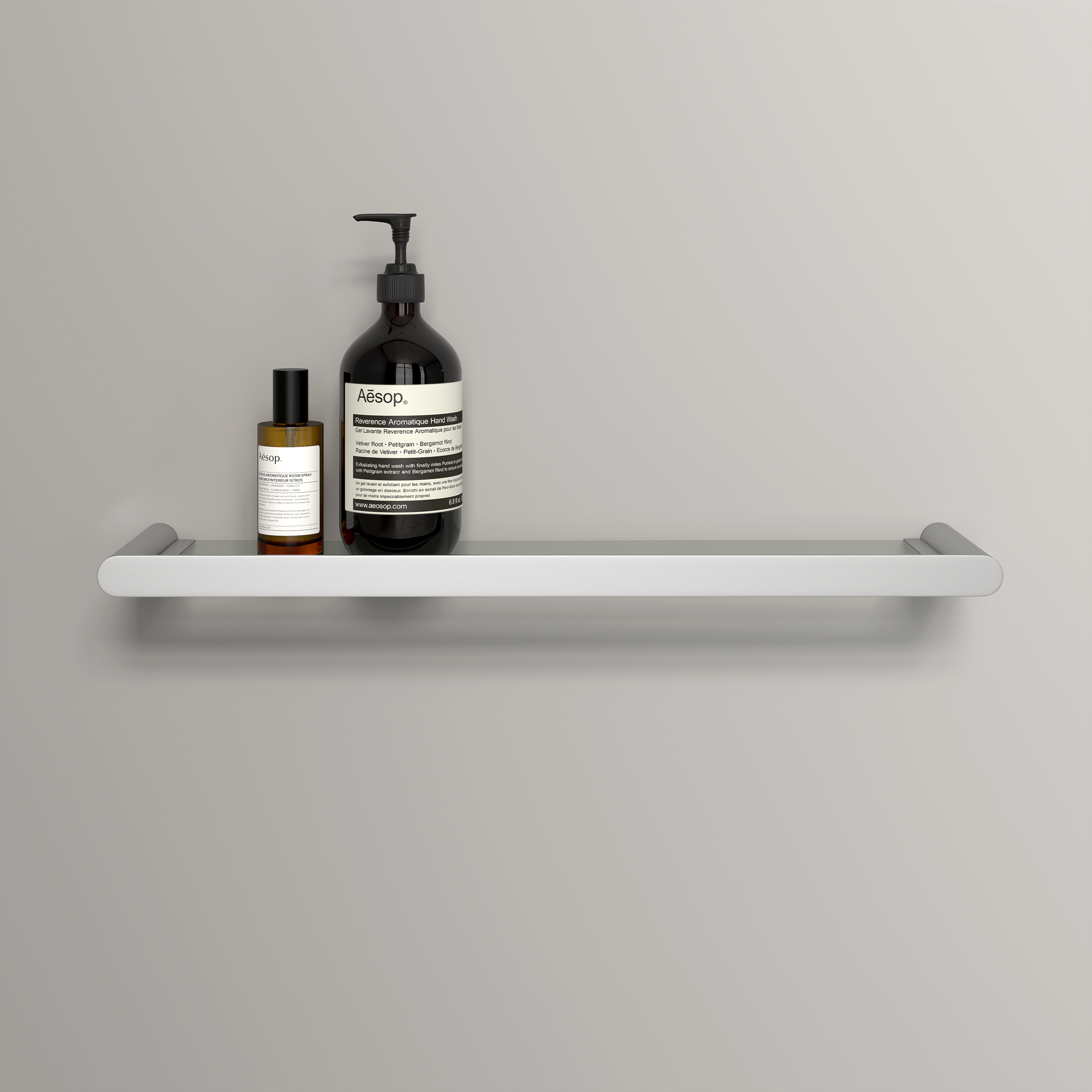 Nuvo Brushed Stainless Glass Storage Shelf