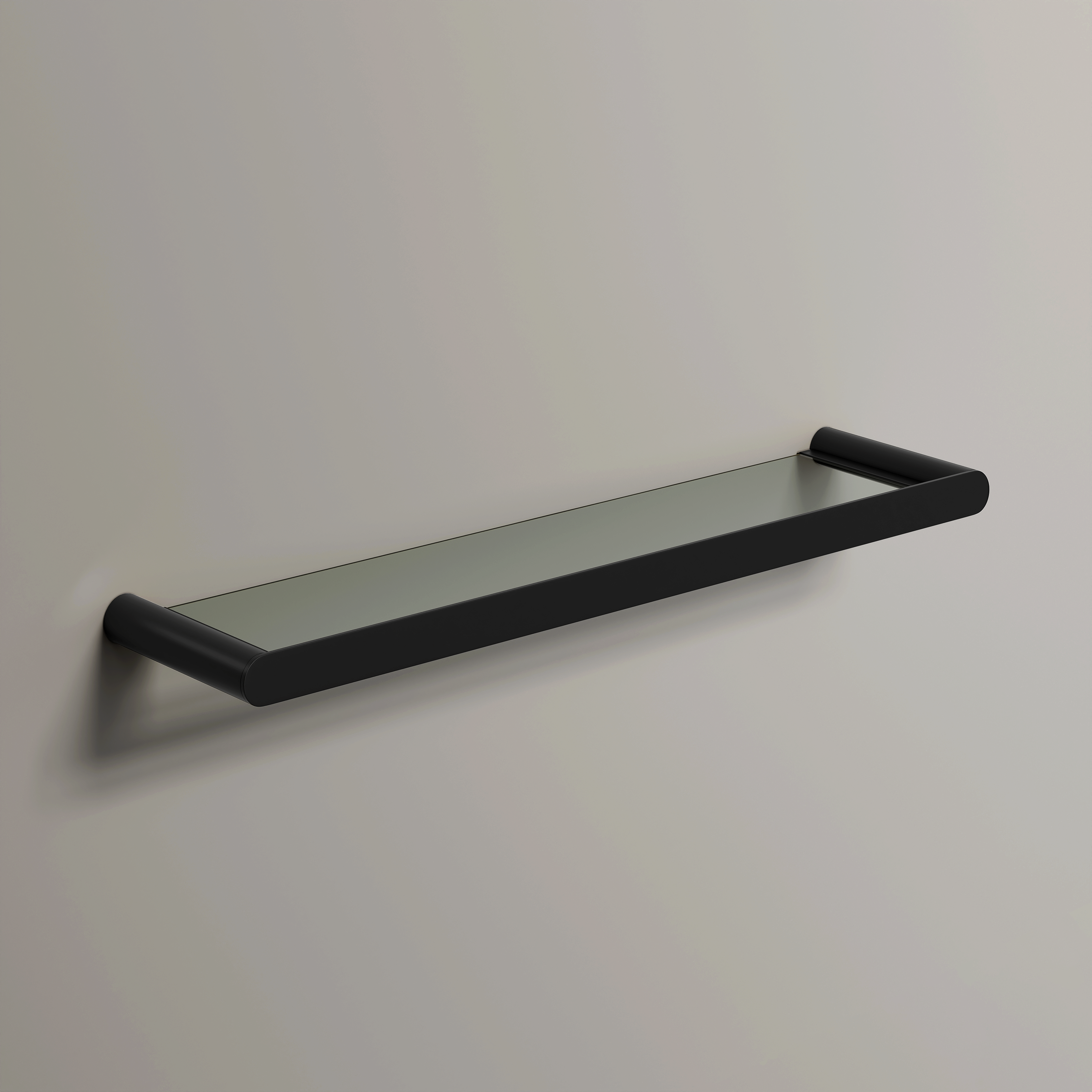 Nuvo Matte Black Glass Storage Shelf