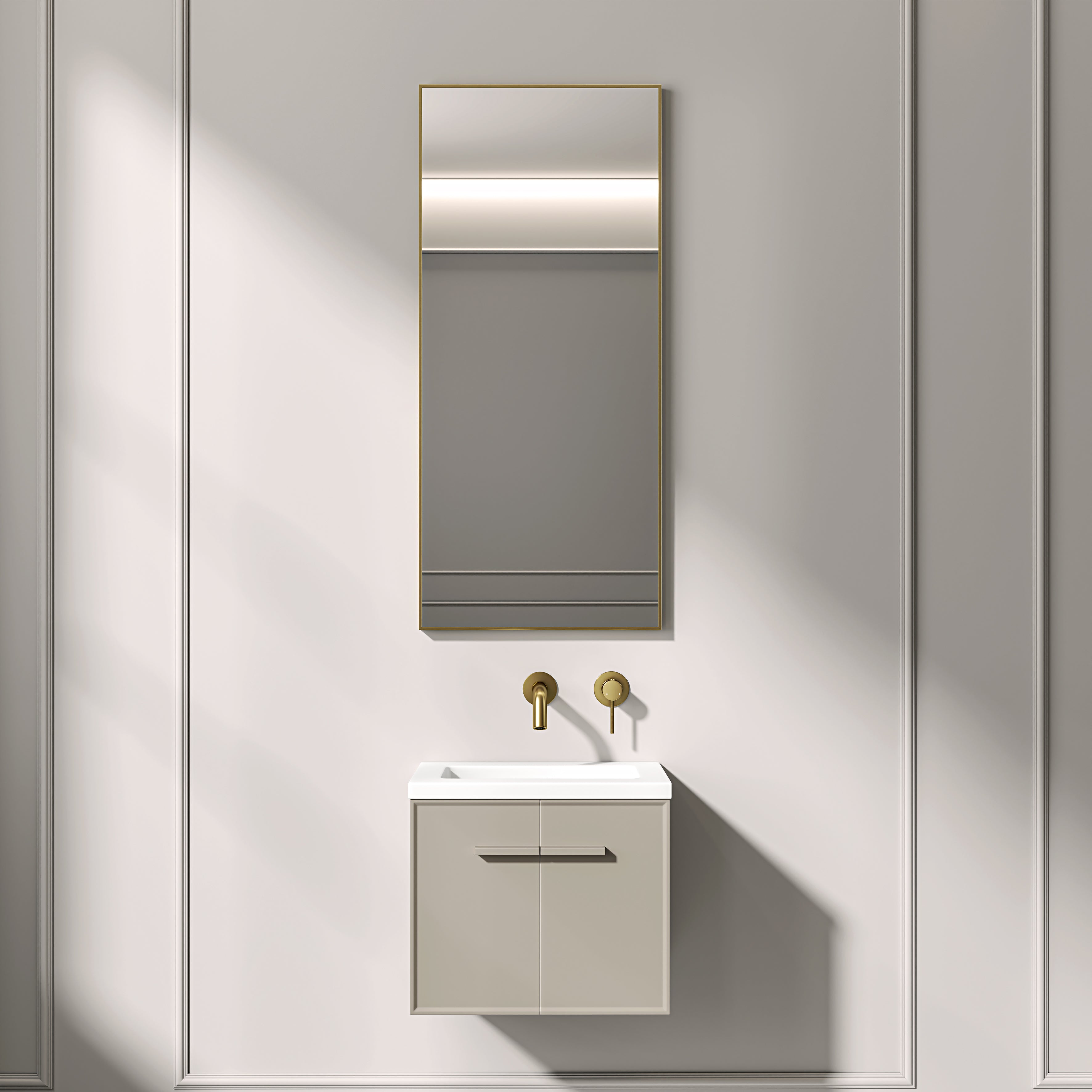 Nuvo Brushed Gold Mirror 400mm