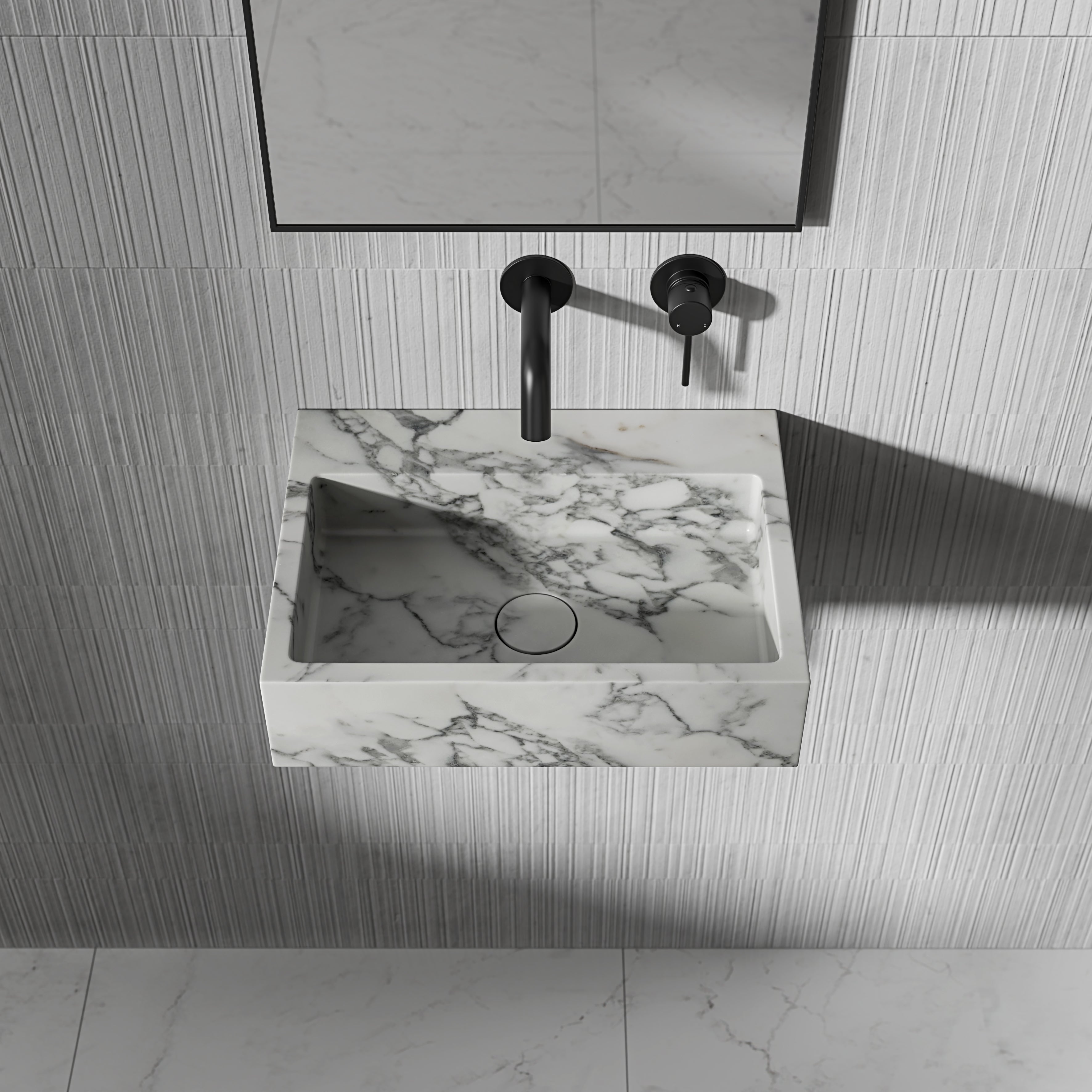 Figo Arabescato Marble Wall Hung Basin 400mm