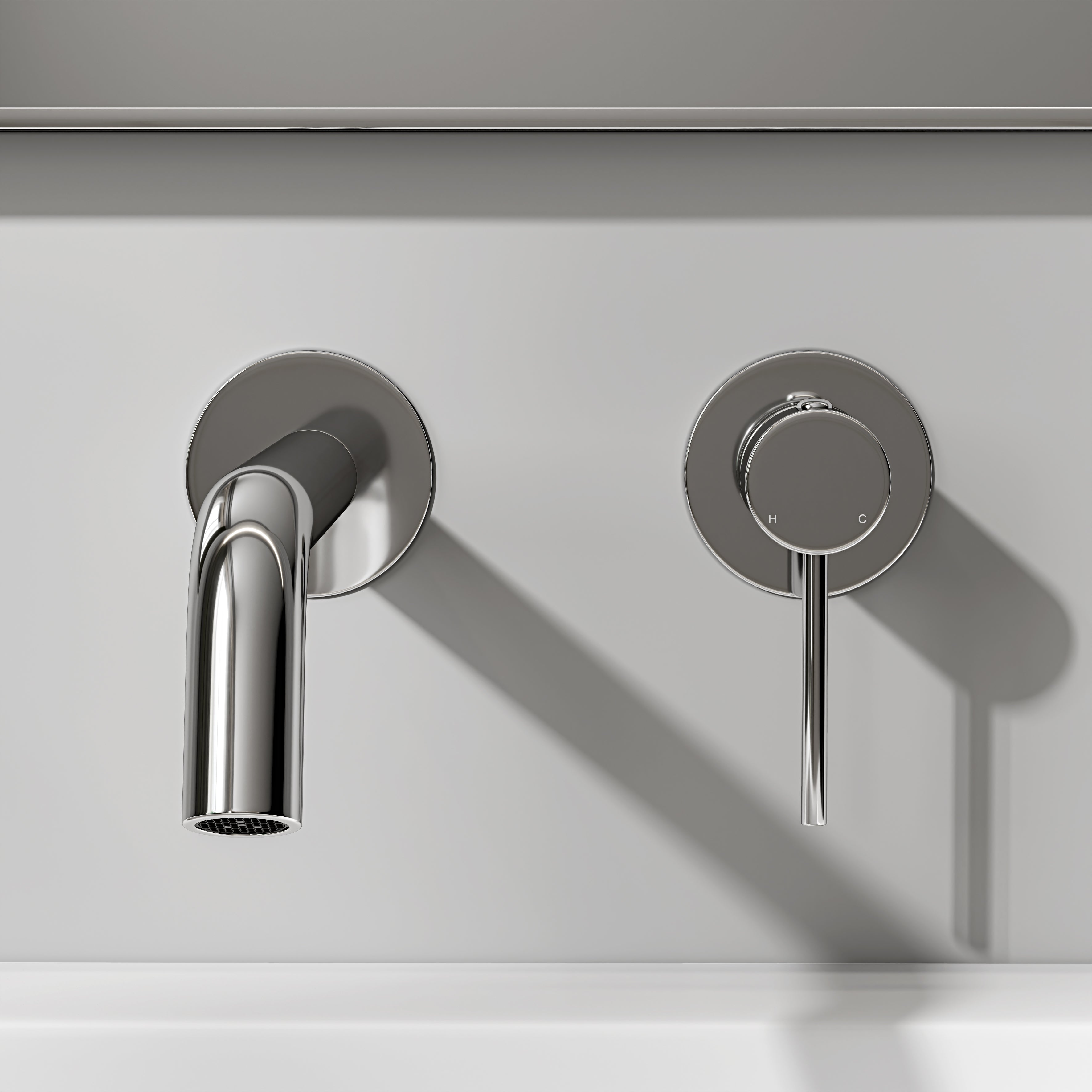 Nuvo Chrome Wall Mounted Basin Mixer Tap