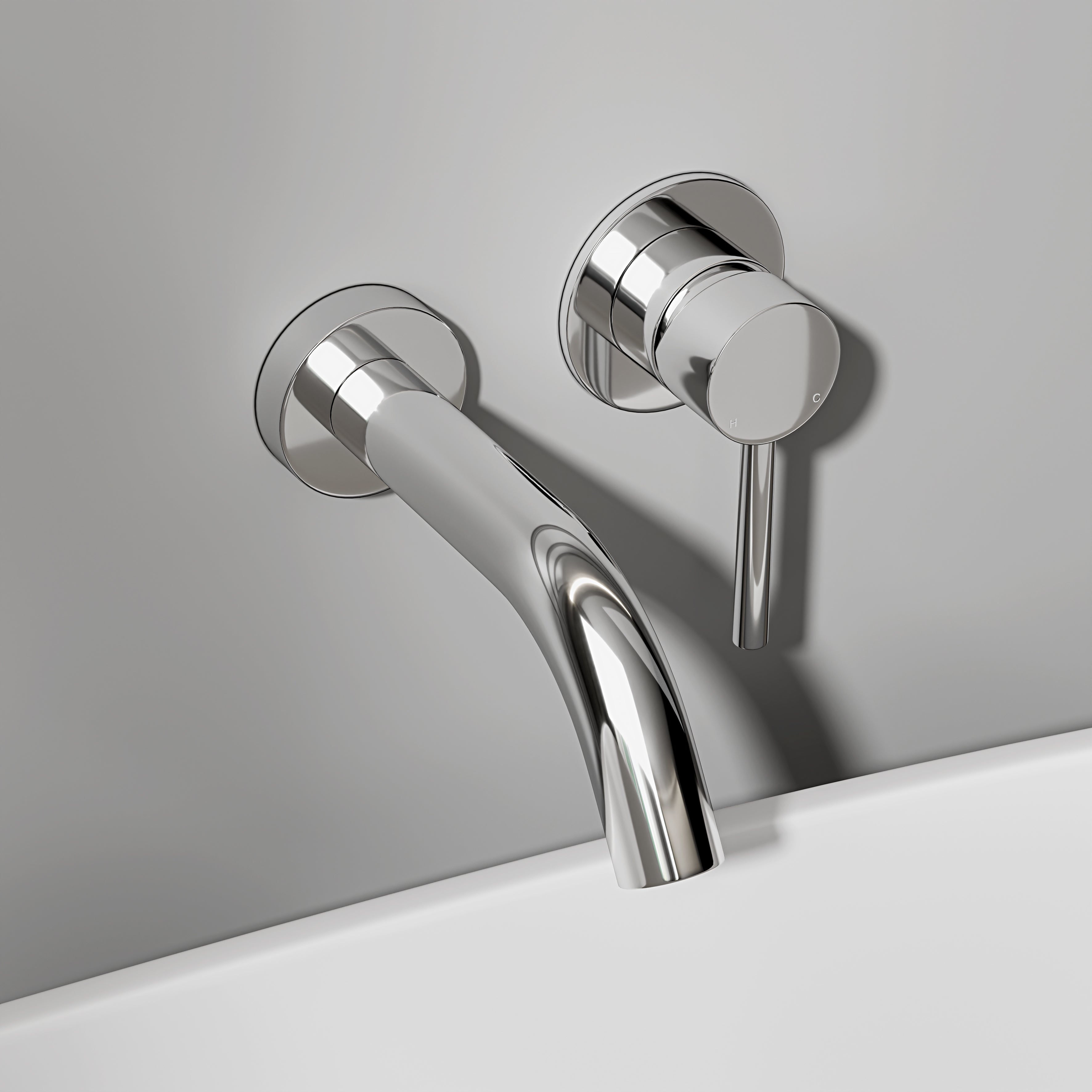 Nuvo Chrome Wall Mounted Bath Mixer Tap