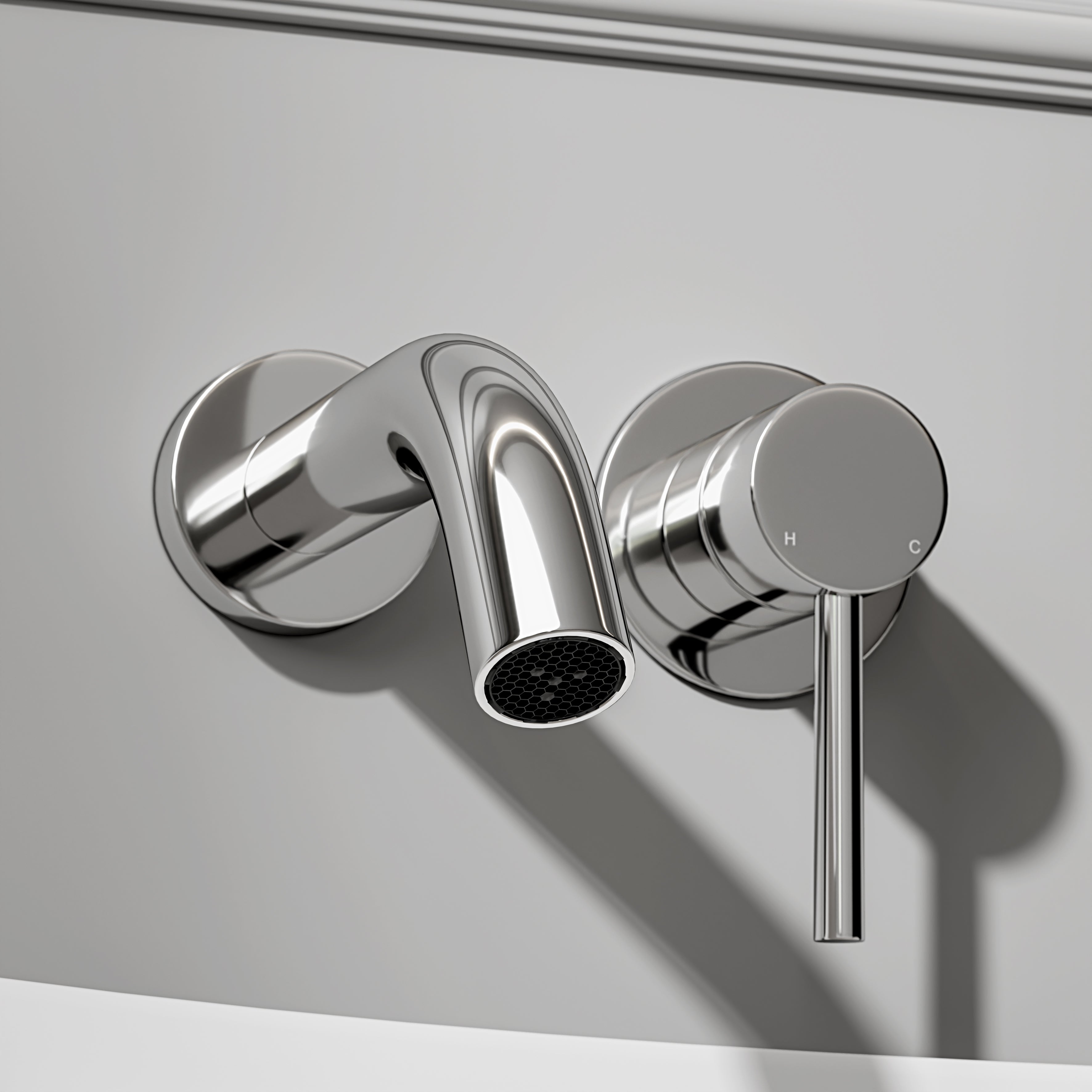 Nuvo Chrome Wall Mounted Bath Mixer Tap