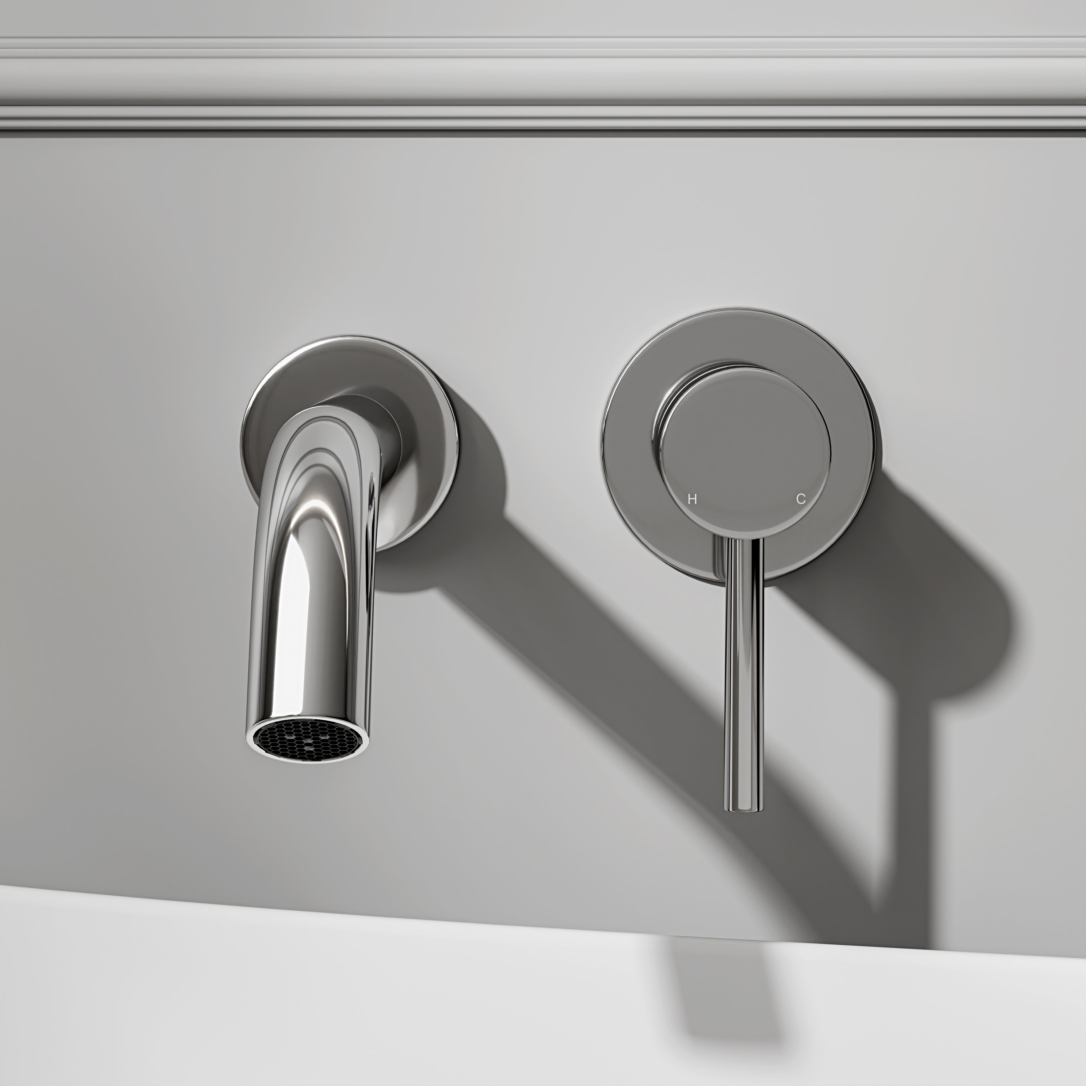 Nuvo Chrome Wall Mounted Bath Mixer Tap