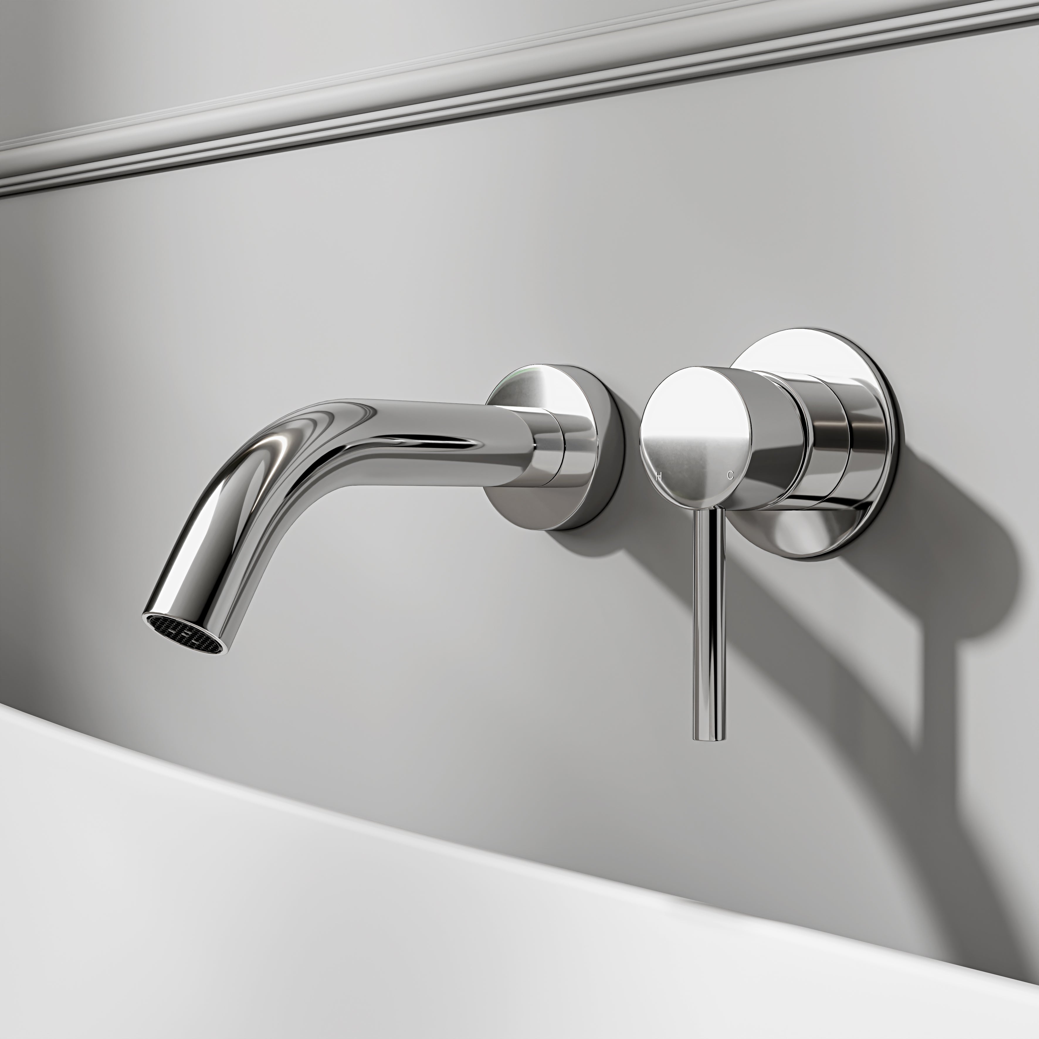 Nuvo Chrome Wall Mounted Bath Mixer Tap